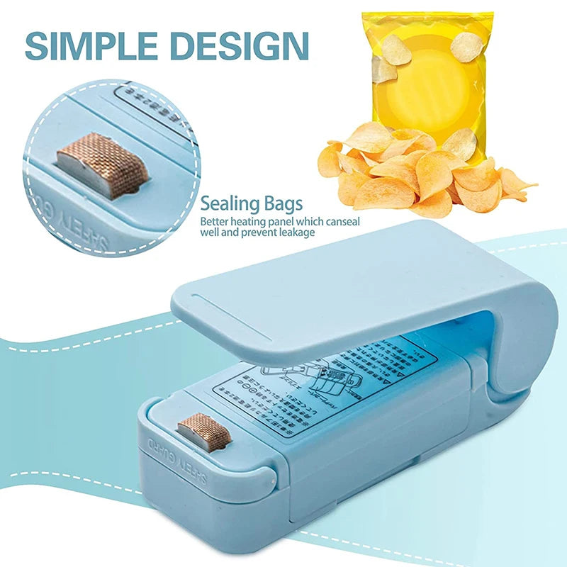Sellador Portátil de Bolsas USB – Conserva tus alimentos frescos en segundos