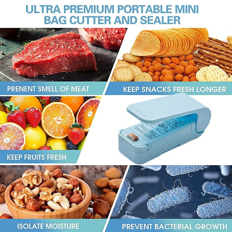 Sellador Portátil de Bolsas USB – Conserva tus alimentos frescos en segundos
